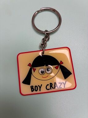 Vintage Y2K David & Goliath 'Boy Crazy' Keychain